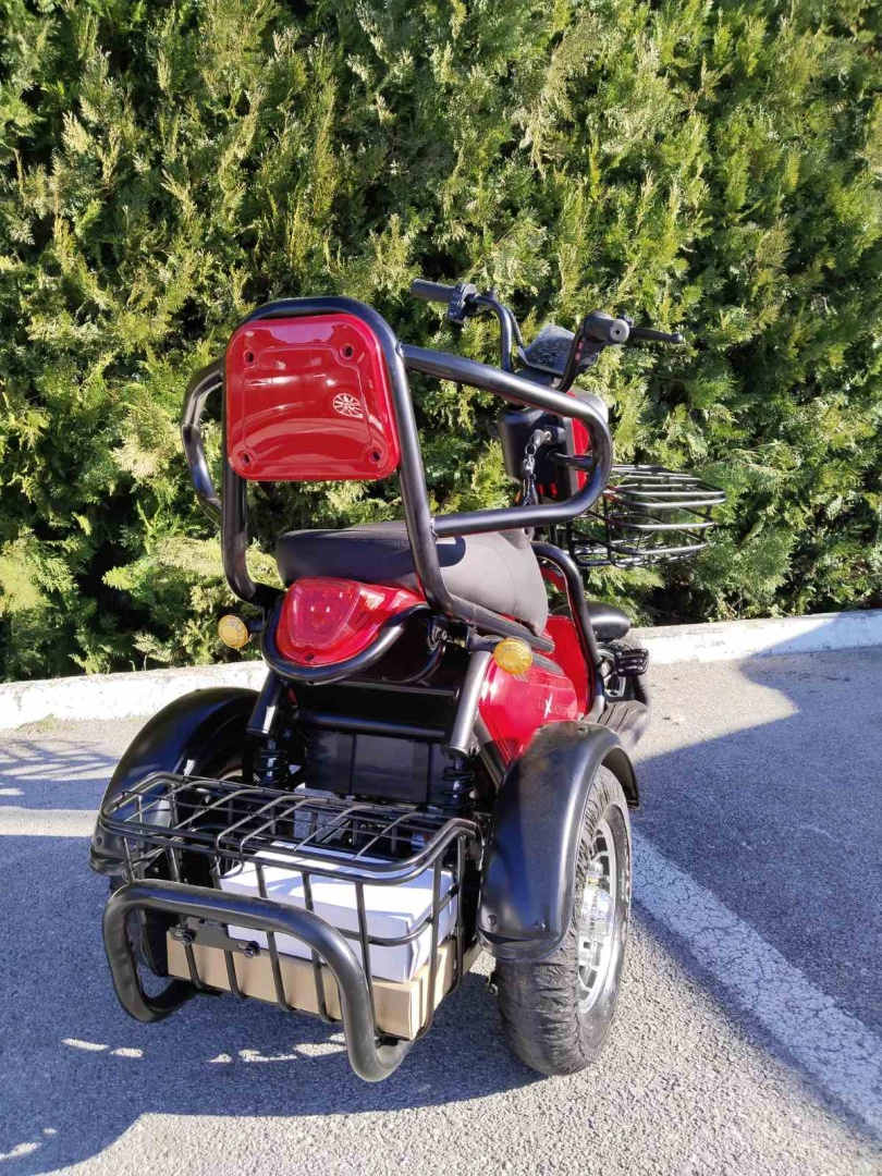 Електрическа триколка MaxMotors Pudding Червена 1800W Двуместна - Image 5