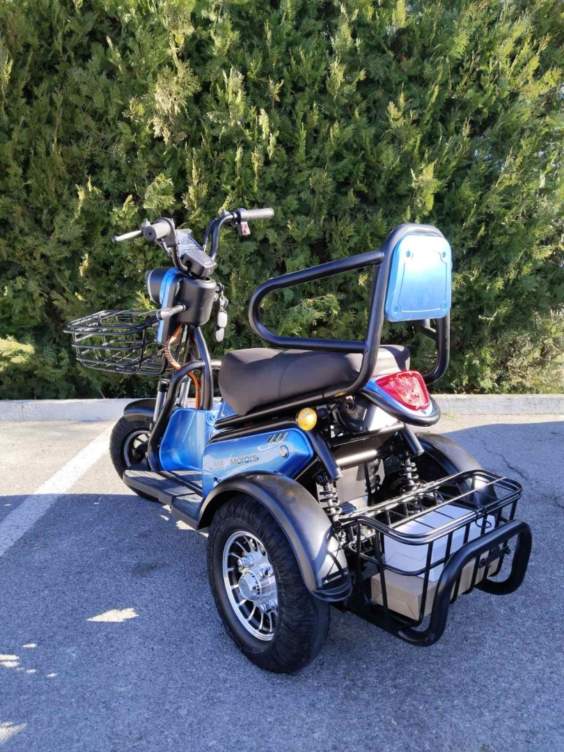 Двуместна Електрическа Триколка MaxMotors Pudding 1200W Blue - Image 4