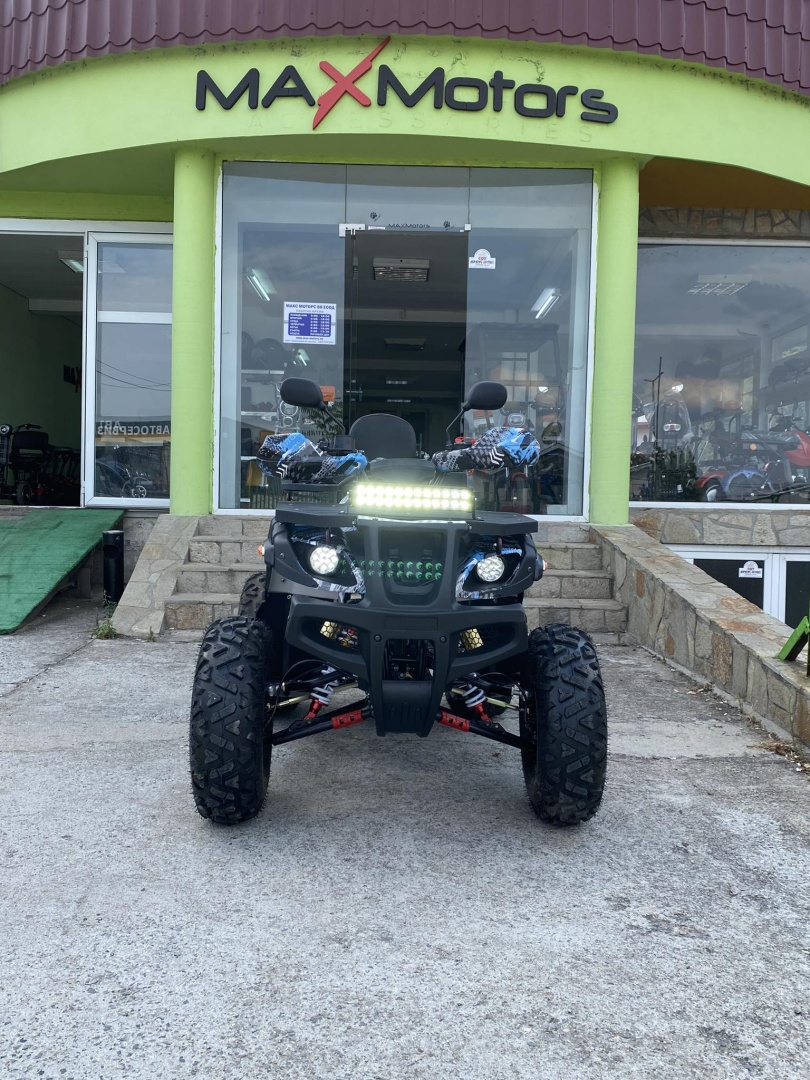 Бензиново ATV MaxMotors 200cc Grizzly PRO с LED бар – Blue Camouflage - Image 3