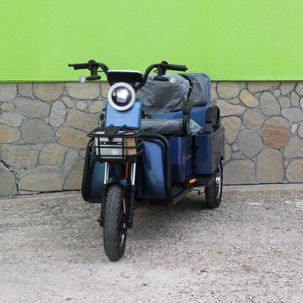 Двуместна електрическа триколка MAX MOTORS 1500W 20 AH Blue - Image 3