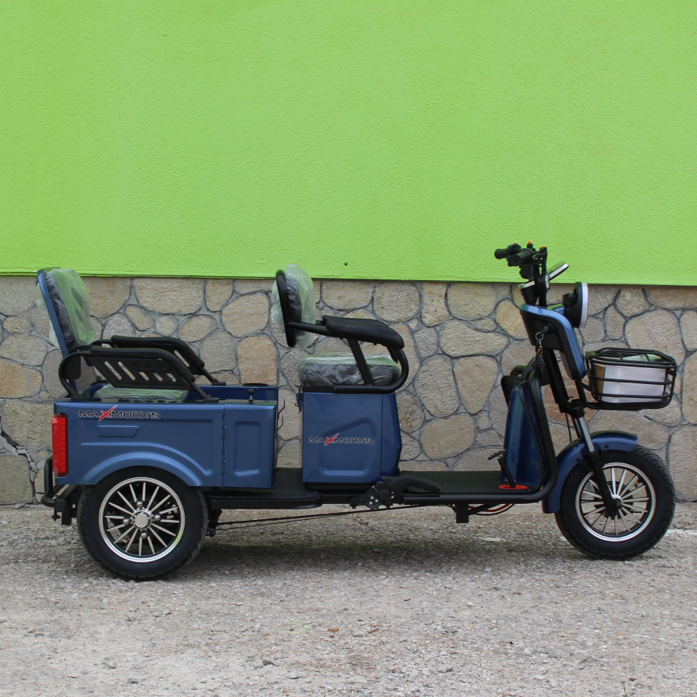 Двуместна електрическа триколка MAX MOTORS 1500W 20 AH Blue - Image 5