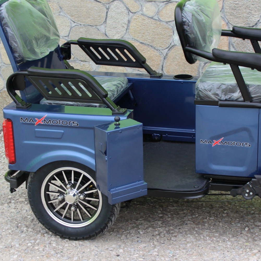 Двуместна електрическа триколка MAX MOTORS 1500W 20 AH Blue - Image 9