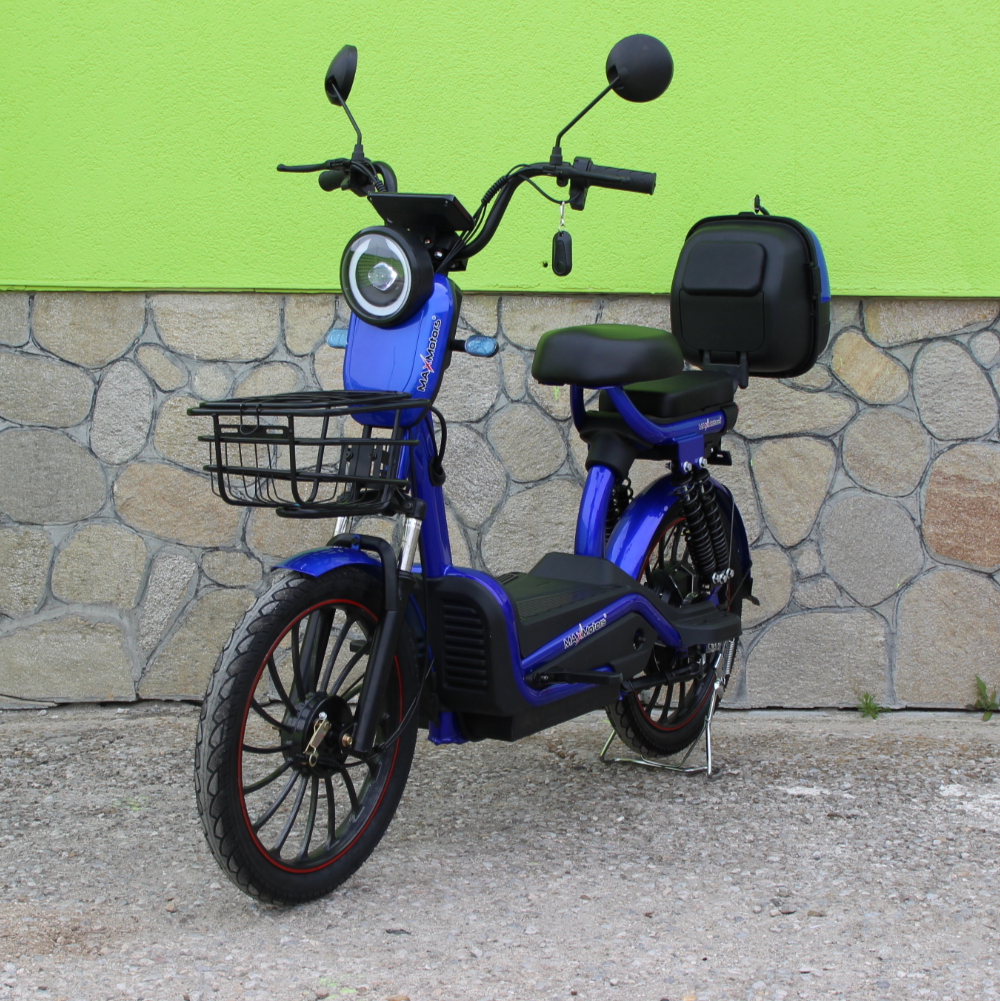 Електрически двуместен скутер – велосипед MaxMotors със 20″ гуми, 1200W, 60V/20Ah Син - Image 2
