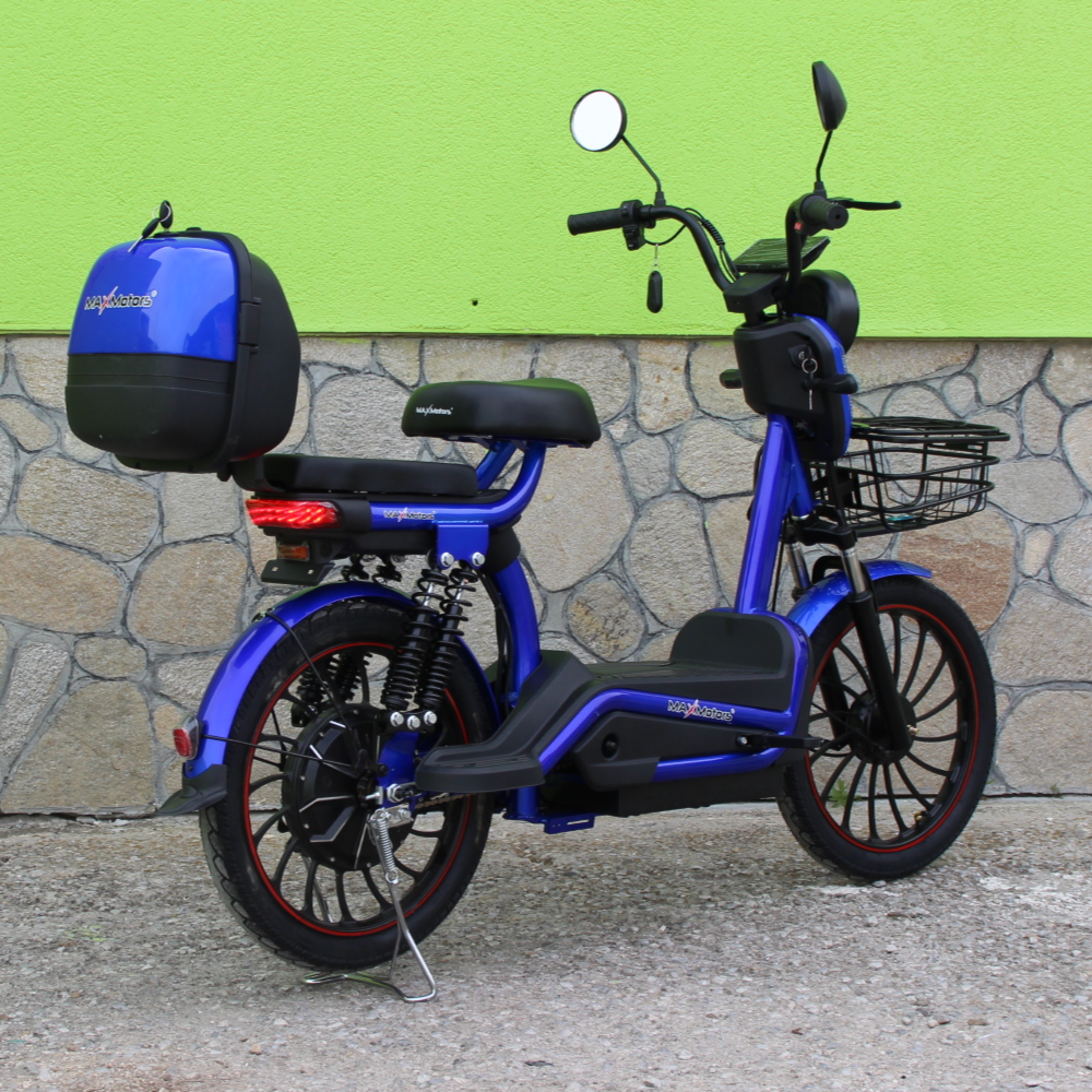 Електрически двуместен скутер – велосипед MaxMotors със 20″ гуми, 1200W, 60V/20Ah Син - Image 3