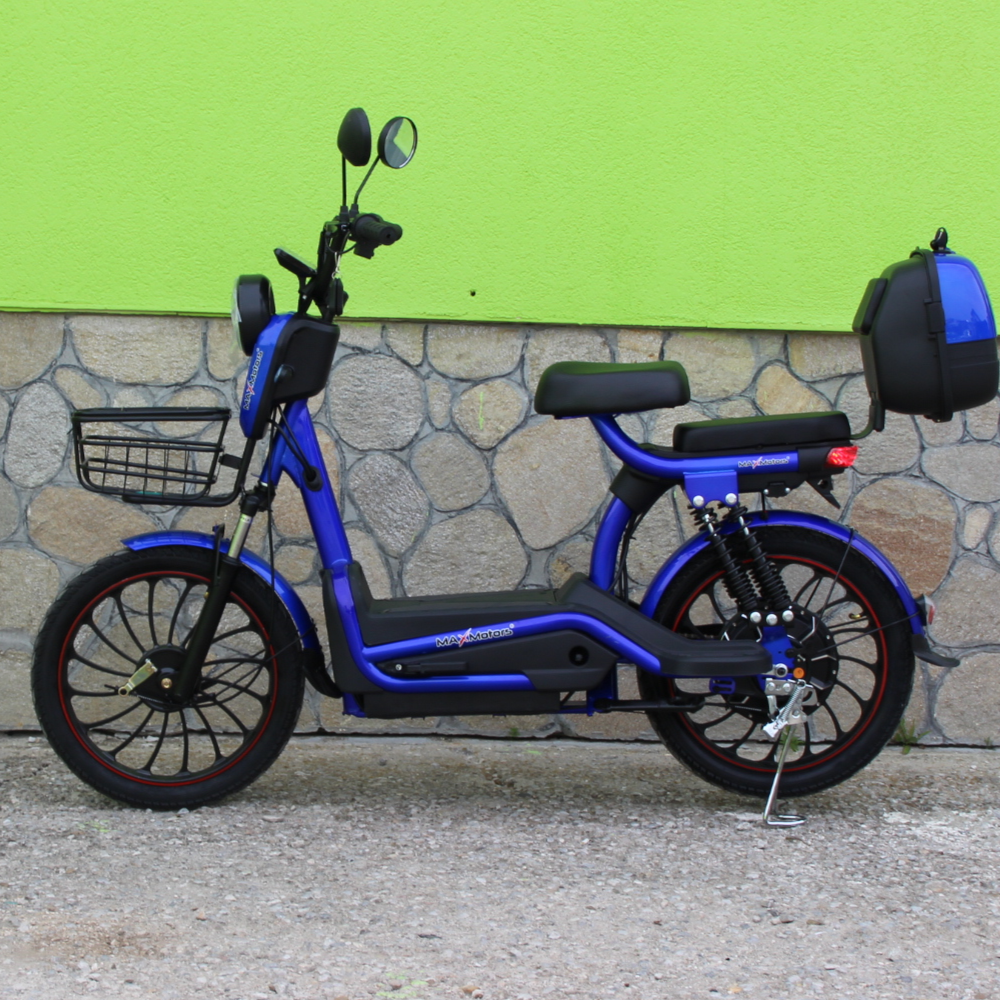 Електрически двуместен скутер – велосипед MaxMotors със 20″ гуми, 1200W, 60V/20Ah Син - Image 5