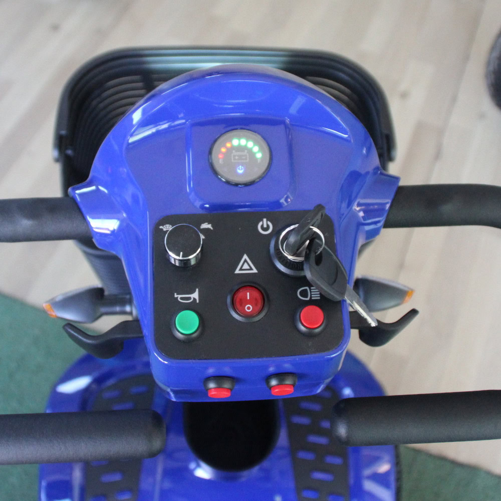 Инвалидна електрическа четириколка Maxmotors 350W със сваляема батерия и MAXI гуми BLUE - Image 5