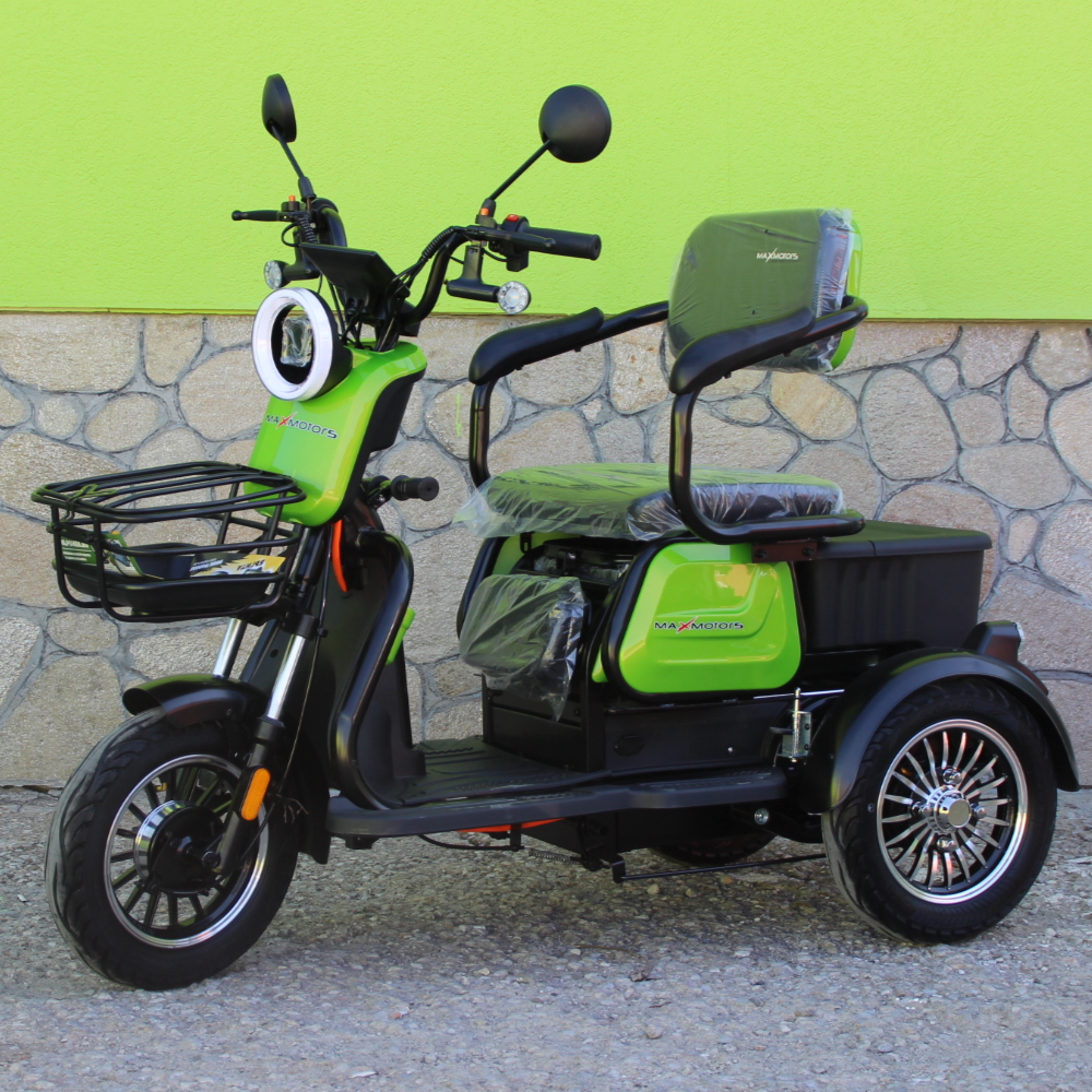Електрическа триколка MaxMotors X1 - Уникална, NEW Модел, Зелена - Image 2