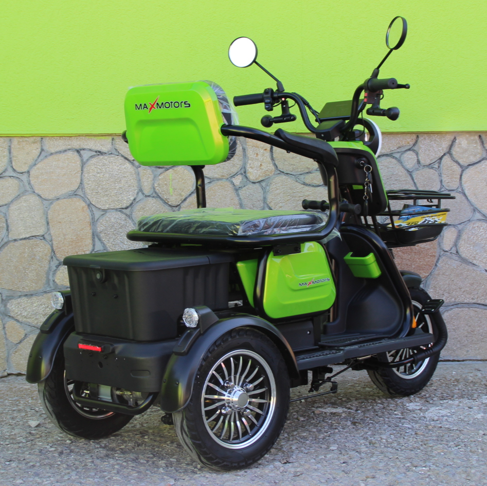 Електрическа триколка MaxMotors X1 - Уникална, NEW Модел, Зелена - Image 5