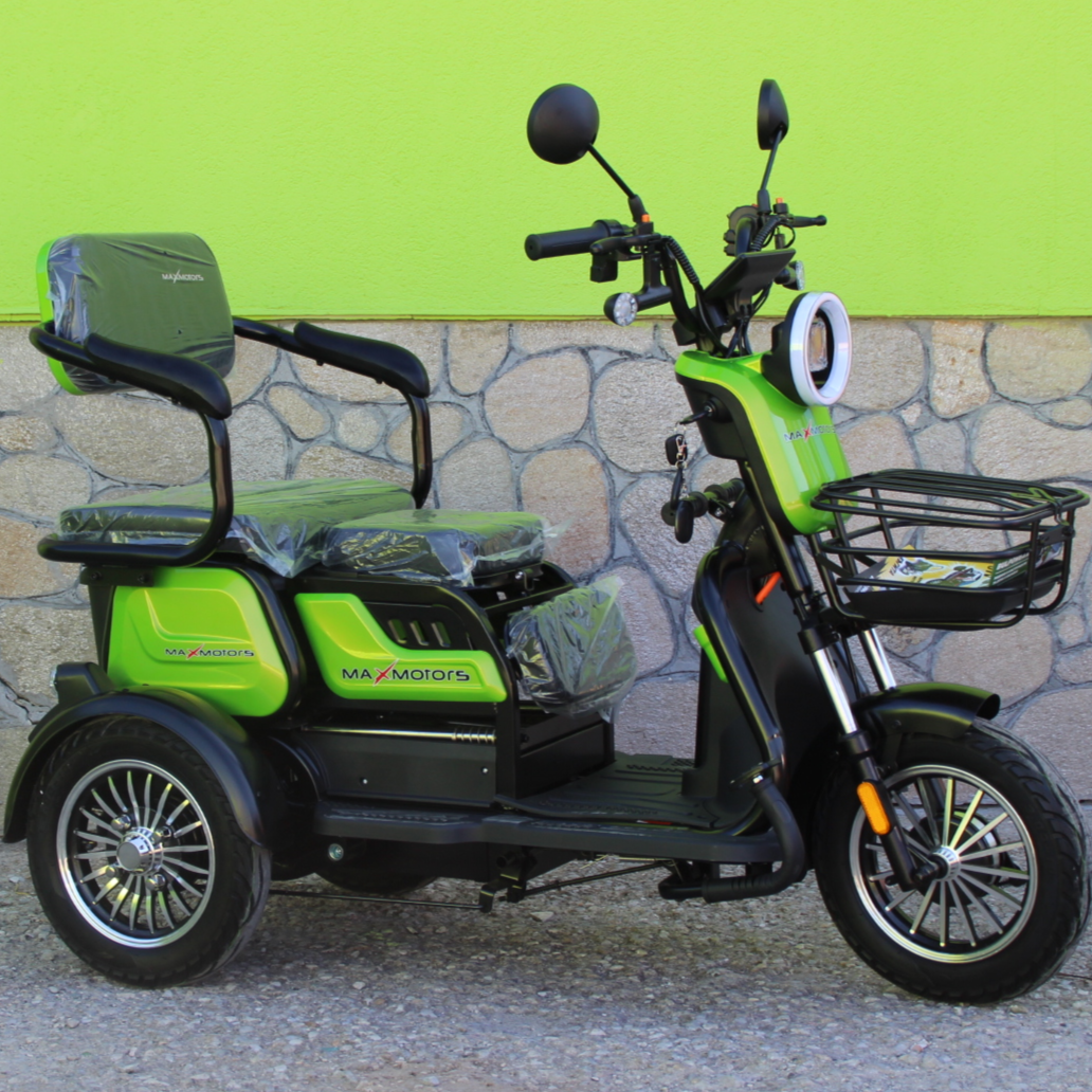 Електрическа триколка MaxMotors X1 - Уникална, NEW Модел, Зелена - Image 6