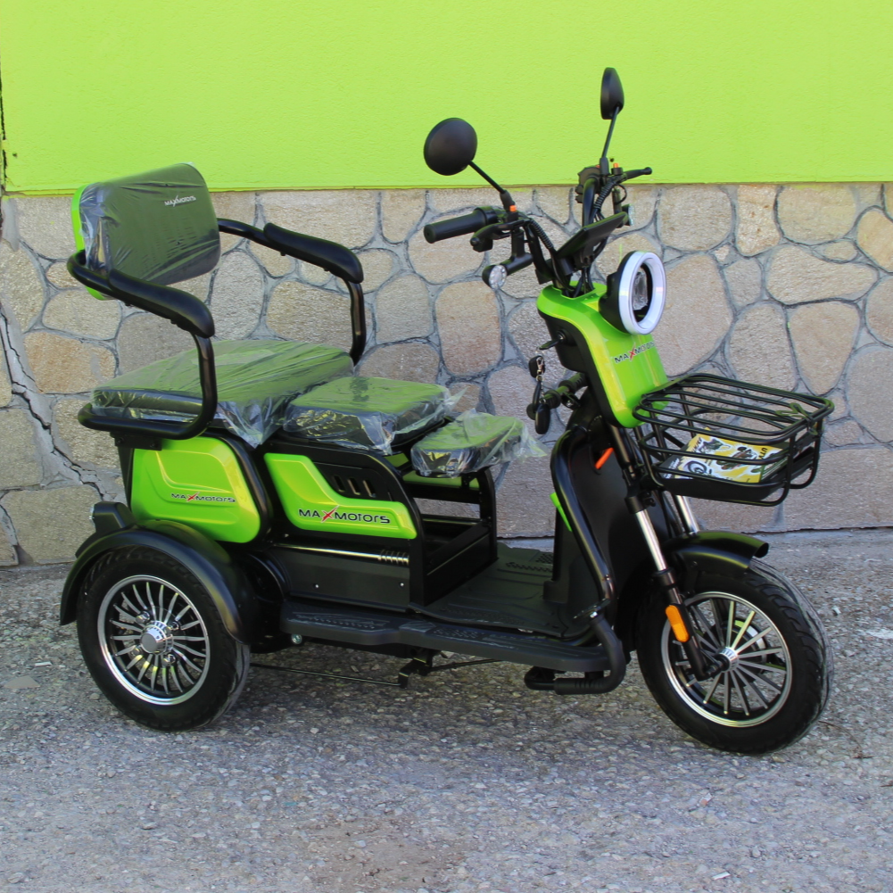 Електрическа триколка MaxMotors X1 - Уникална, NEW Модел, Зелена - Image 7