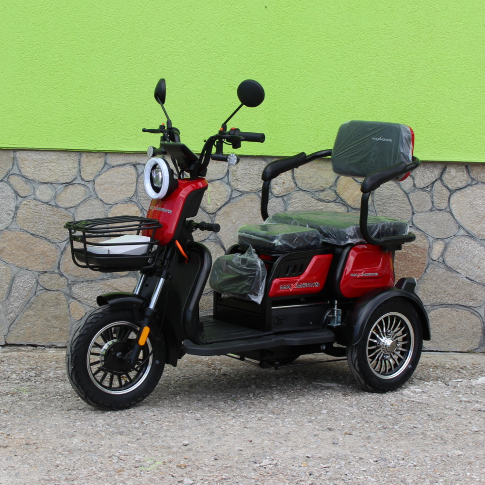Електрическа триколка MaxMotors X1 Червена - Уникална, NEW Модел - Image 2