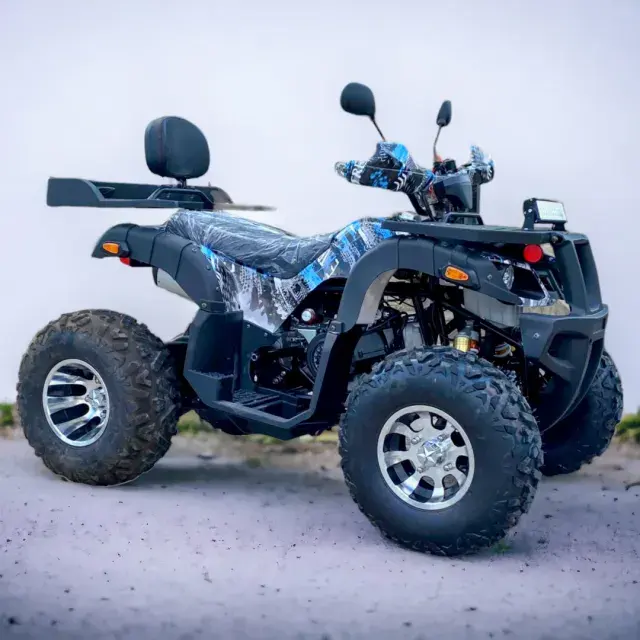 Бензиново ATV MaxMotors 200cc Grizzly PRO с LED бар - Blue Camouflage