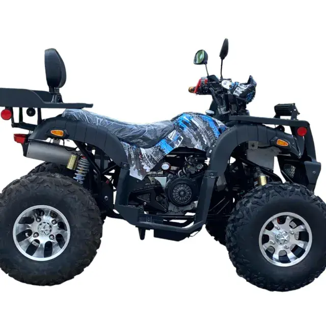 Бензиново ATV MaxMotors 200cc Grizzly PRO с LED бар - Blue Camouflage - Image 2