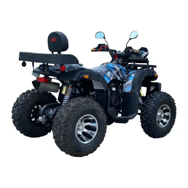 Бензиново ATV MaxMotors 200cc Grizzly PRO с LED бар - Blue Camouflage - Image 3